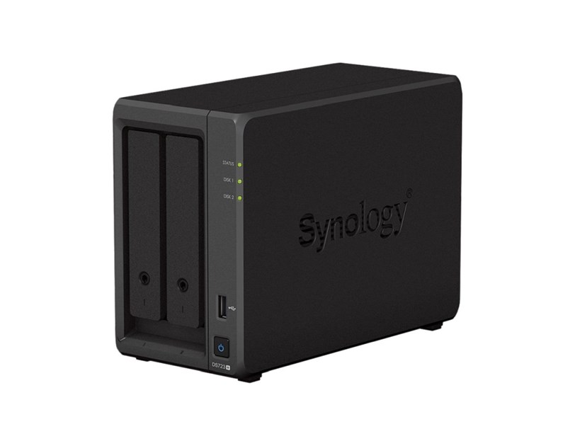 Synology DS723+ DiskStation 2-bay All-in-1 NAS server, 2.5"/3.5" HDD/SSD podrška, Hot Swappable HDD, Wake on LAN/WAN, 2GB, 2×G-LAN, USB3.2 Gen 1/eSATA