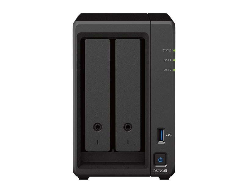 Synology DS723+ DiskStation 2-bay All-in-1 NAS server, 2.5"/3.5" HDD/SSD podrška, Hot Swappable HDD, Wake on LAN/WAN, 2GB, 2×G-LAN, USB3.2 Gen 1/eSATA