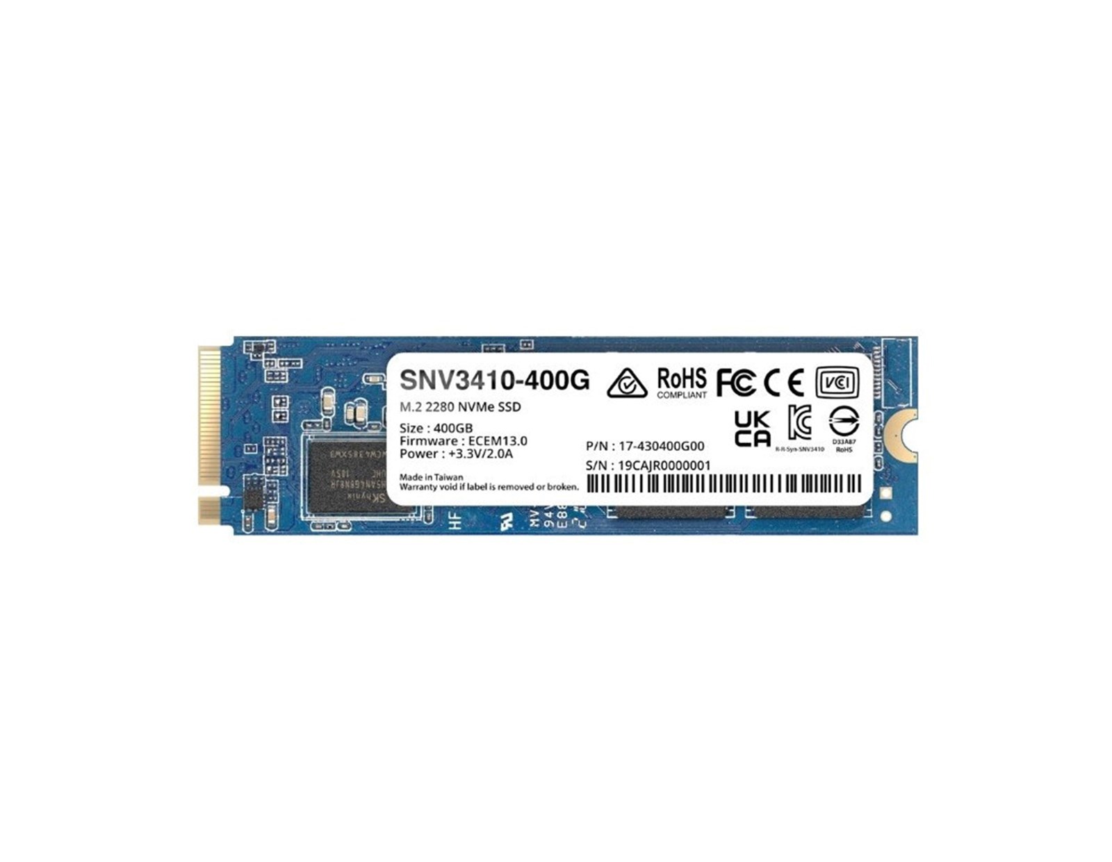 Synology 400GB SSD NVMe M.2 2280 (SNV3410-400G)