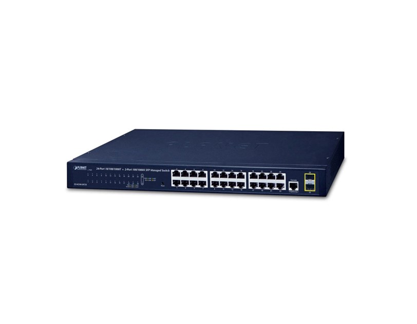PLANET IPv4/IPv6, 24-Port 10/100/1000Base-T + 2-Port 100/1000MBPS SFP L2/L4 SNMP Manageable Gigabit Ethernet Switch