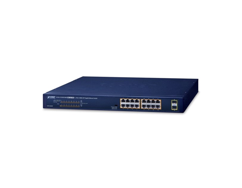 PLANET Gigabit PoE preklopnik 16-port 10/100/1000T 802.3at PoE + 2-Port 1000X SFP (240W)