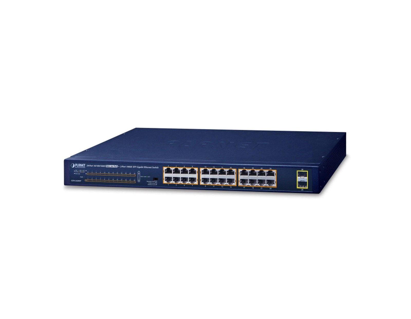 PLANET Gigabit PoE preklopnik 24-port 10/100/1000Mbps 802.3at + 2-port 1000X SFP (220W)