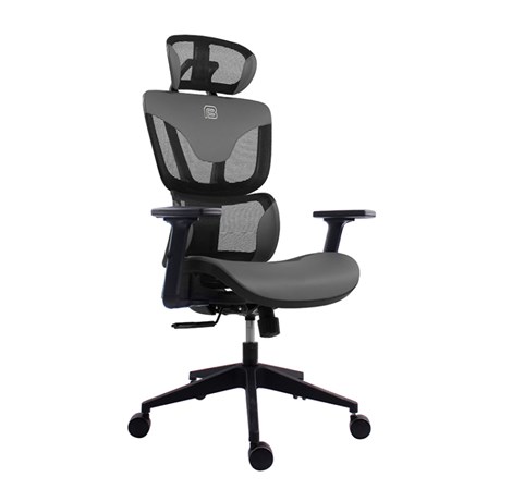 Bit Force COZY LM-2D uredska stolica, PU koža, 2D naslon za ruke, nosivost 140kg, crno/siva