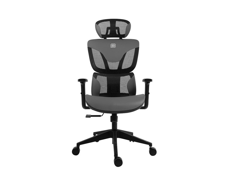 Bit Force COZY LM-2D uredska stolica, PU koža, 2D naslon za ruke, nosivost 140kg, crno/siva