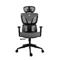 Bit Force COZY LM-2D uredska stolica, PU koža, 2D naslon za ruke, nosivost 140kg, crno/siva