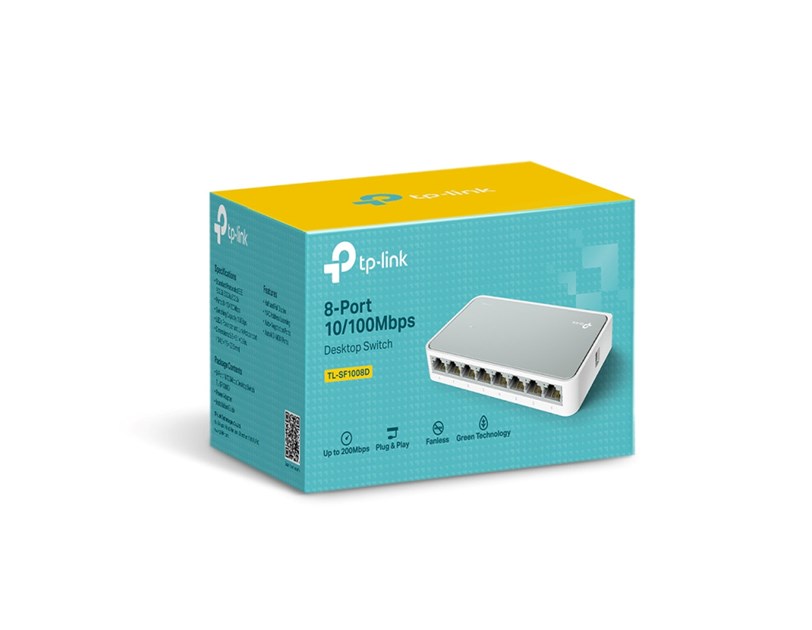 TP-Link 8-port mini Desktop preklopnik (Switch), 8×10/100M RJ45 ports, plastično kućište