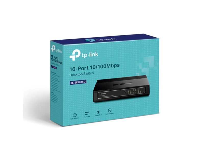 TP-Link 16-port Desktop preklopnik (Switch), 16×10/100M RJ45 ports, plastično kućište