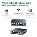 TP-Link 5-port Gigabit Desktop preklopnik (Switch), 5×10/100/1000M RJ45 ports, metalno kućište