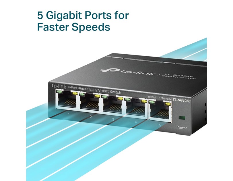 TP-Link 5-port Gigabit Easy Smart preklopnik (Switch), 5×10/100/1000M RJ45 ports, metalno kućište