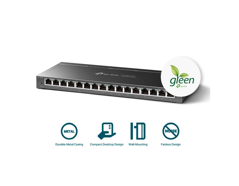 TP-Link 16-port Gigabit Easy Smart preklopnik (Switch), 16×10/100/1000M RJ45 ports, metalno kućište