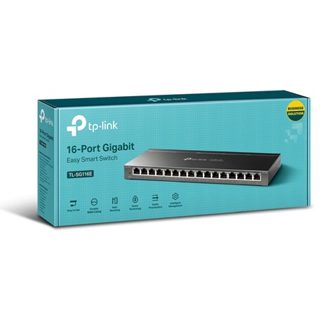 TP-Link 16-port Gigabit Easy Smart preklopnik (Switch), 16×10/100/1000M RJ45 ports, metalno kućište