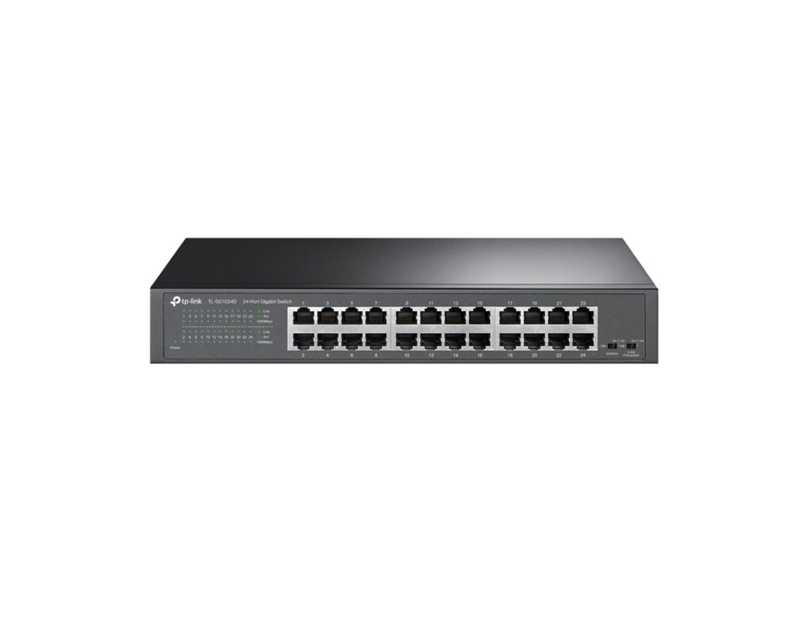 TP-Link 24-port Gigabit preklopnik (Switch), 24×10/100/1000M RJ45 ports, 13" Desktop/Rack, metalno kućište