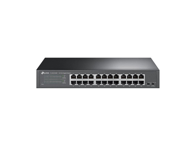 TP-Link 24-port Gigabit preklopnik (Switch), 24×10/100/1000M RJ45 ports, 13" Desktop/Rack, metalno kućište