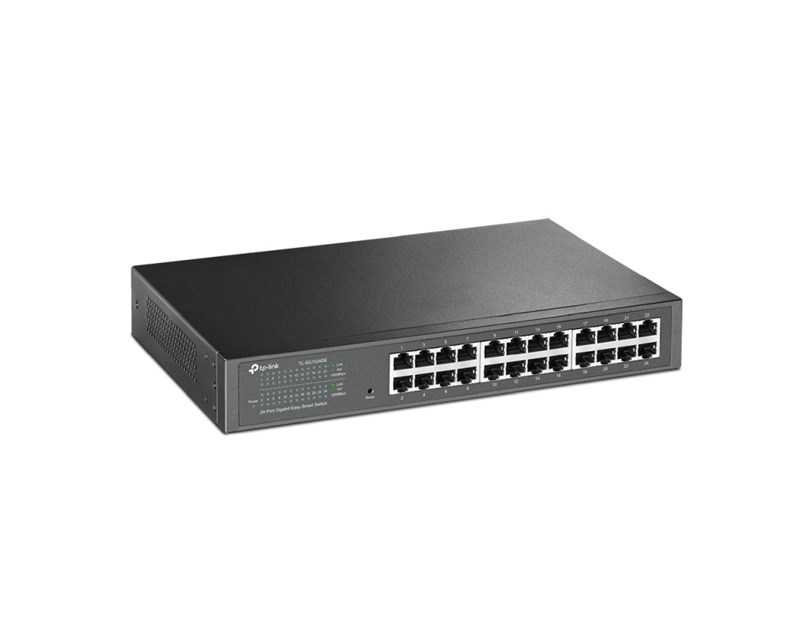 TP-Link 24-port Gigabit Easy Smart preklopnik (Switch), 24×10/100/1000M RJ45 ports, 1U 13"