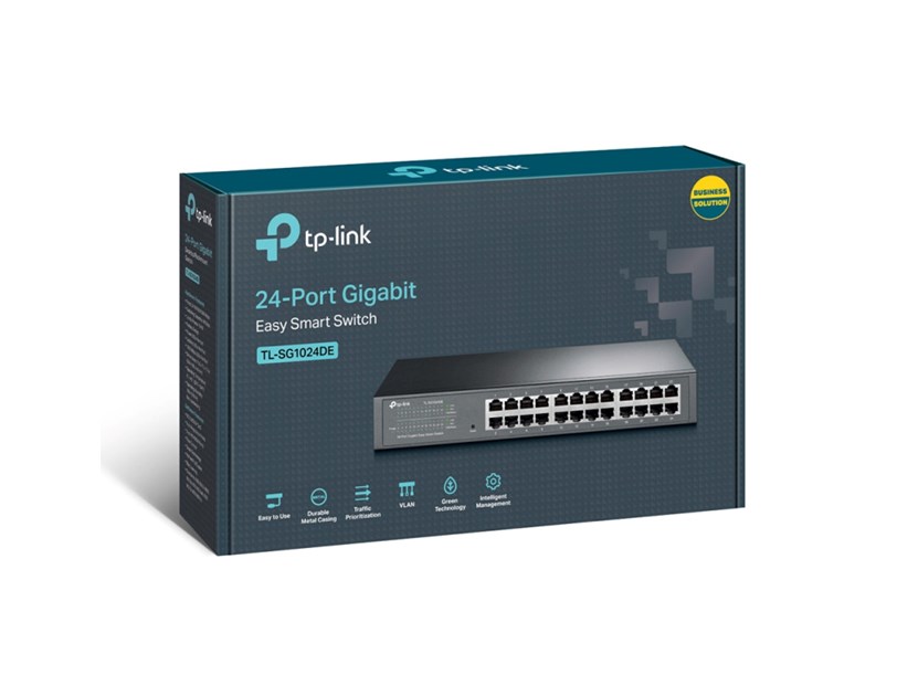 TP-Link 24-port Gigabit Easy Smart preklopnik (Switch), 24×10/100/1000M RJ45 ports, 1U 13"