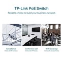 TP-Link Omada JetStream 28-port Gigabit Easy Smart preklopnik (Switch), 24x 10/100/1000 Mbps RJ45 PoE+ port,2x SFP fiber uperlink port, Rack-mount, 250 w PoE+ budget