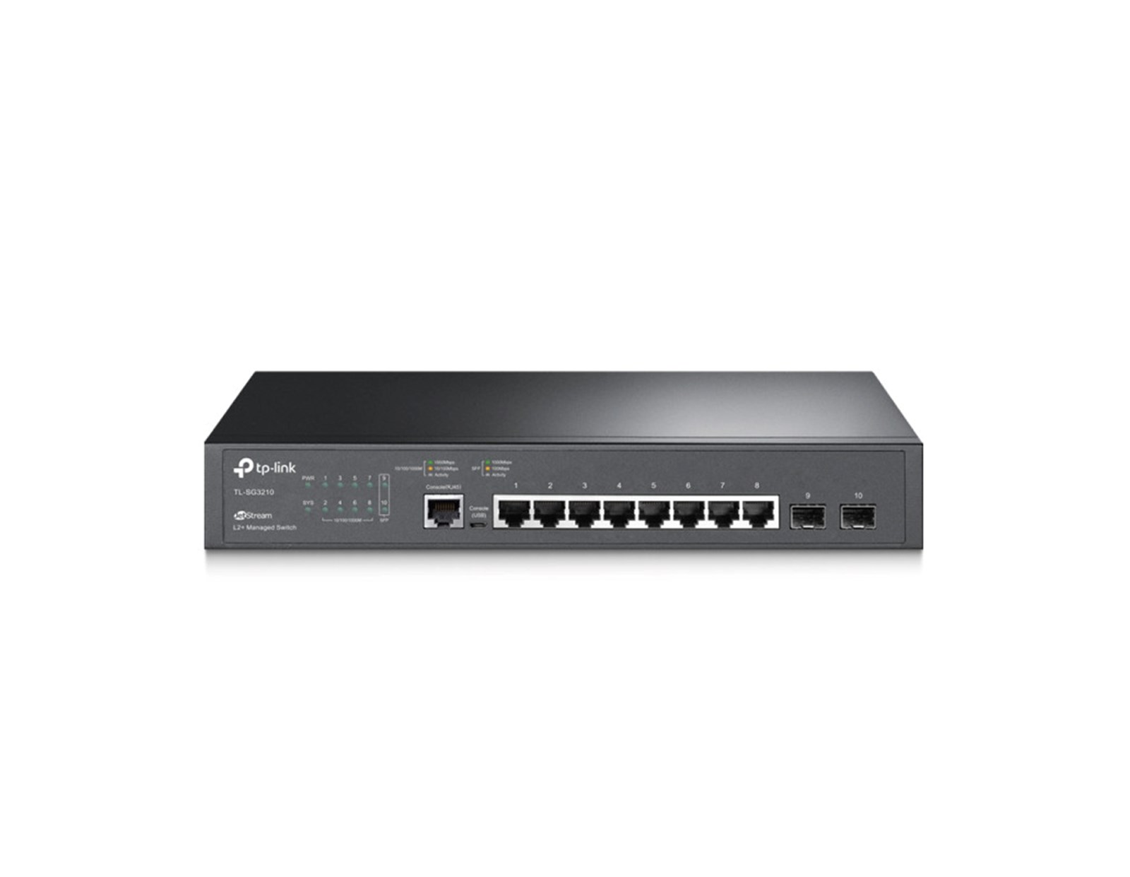 TP-Link Omada JetStream 8-port Gigabit L2 upravljiv preklopnik (Switch), 8×10/100/1000M RJ45 ports, 2×Gigabit SFP, 1U 13" rack-mount