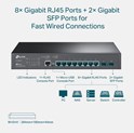 TP-Link Omada JetStream 8-port Gigabit L2 upravljiv preklopnik (Switch), 8×10/100/1000M RJ45 ports, 2×Gigabit SFP, 1U 13" rack-mount