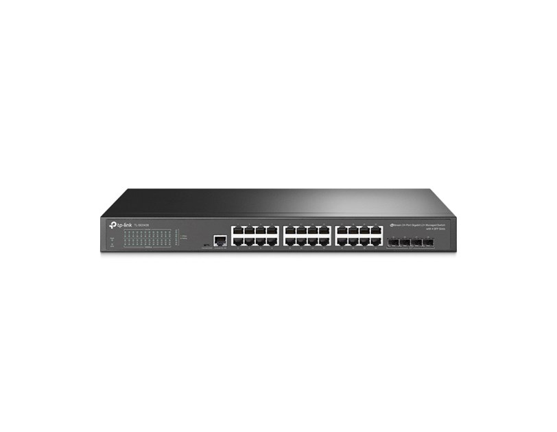 TP-Link Omada JetStream 24-port Gigabit Smart preklopnik (Switch), 24×10/100/1000M RJ45 ports, 4×Gigabit SFP, 1U 19" rack mount