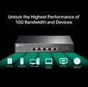 TP-Link 5-Port Multi-gigabit 10G preklopnik (Switch), 5×10G, desktop kućište