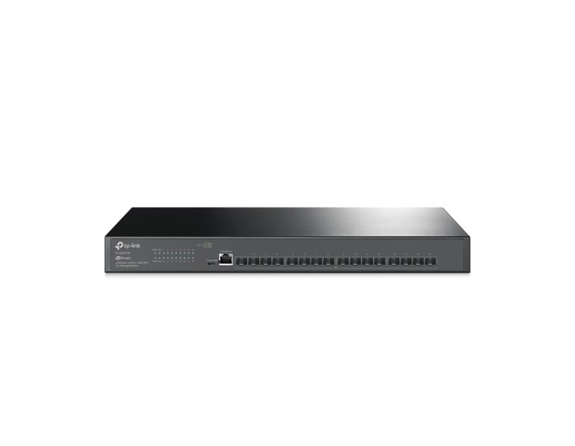 TP-Link 16-Port Omada JetStream Managed preklopnik (Switch) 10GE SFP+ L2+, 16×10G SFP+, RJ45/Micro-USB Console Port, 1U 19" Rack-mount