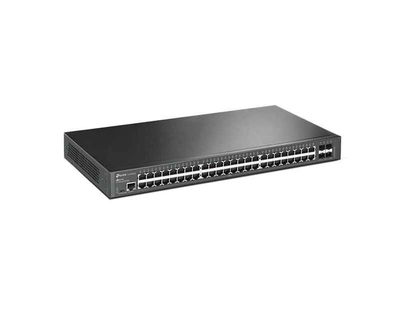 TP-Link 48-port Omada Gigabit Managed preklopnik (Switch) L2+, 48×G-LAN, 4×10G SFP+, 1×RJ45/1×Micro-USB console port, 1U 19" rack-mount