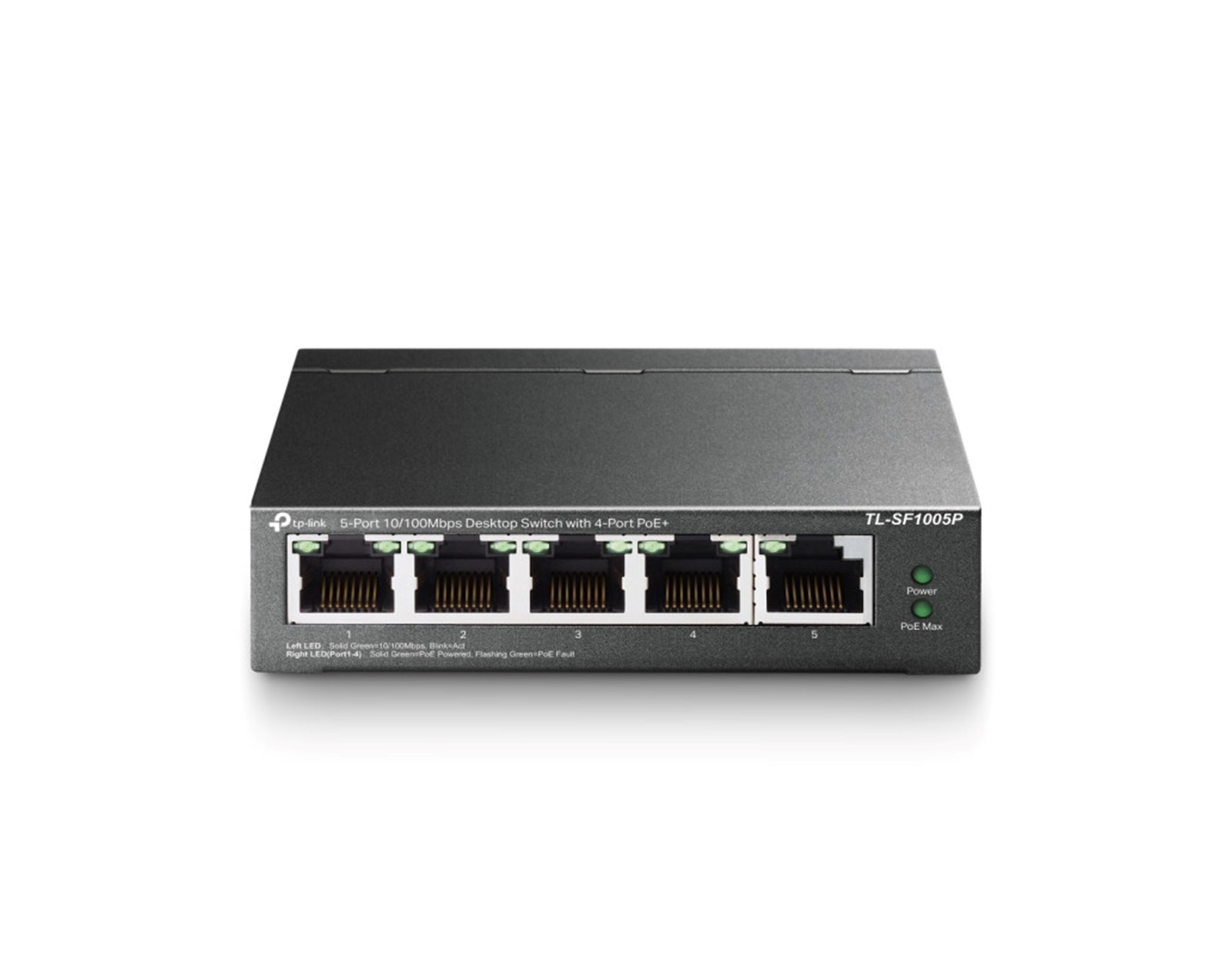 TP-Link 5-port Desktop preklopnik (Switch), 5×10/100M RJ45 ports + 4 PoE ports, metalno kućište (58W)