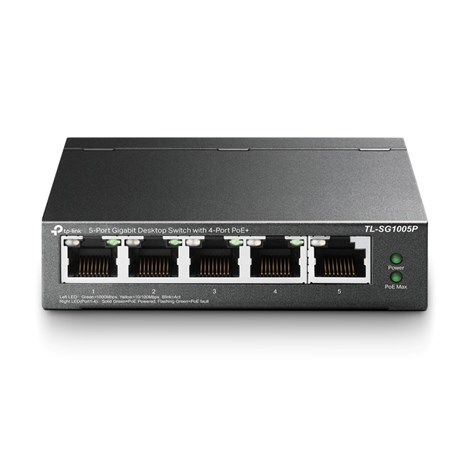 TP-Link 5-port Gigabit PoE preklopnik (Switch), 5×10/100/1000M RJ45 ports, 4×PoE ports, metalno kućište (56W)