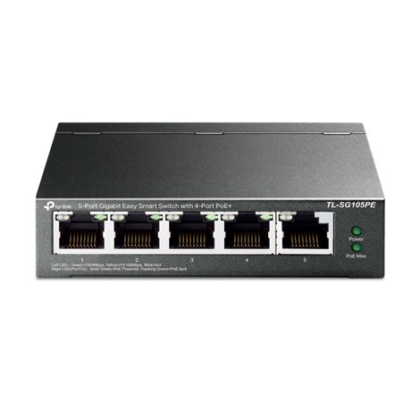 TP-Link 5-port Gigabit PoE Easy Smart preklopnik (Switch), 5×10/100/1000M RJ45, 4×PoE+, metalno kućište, 13" (65W)