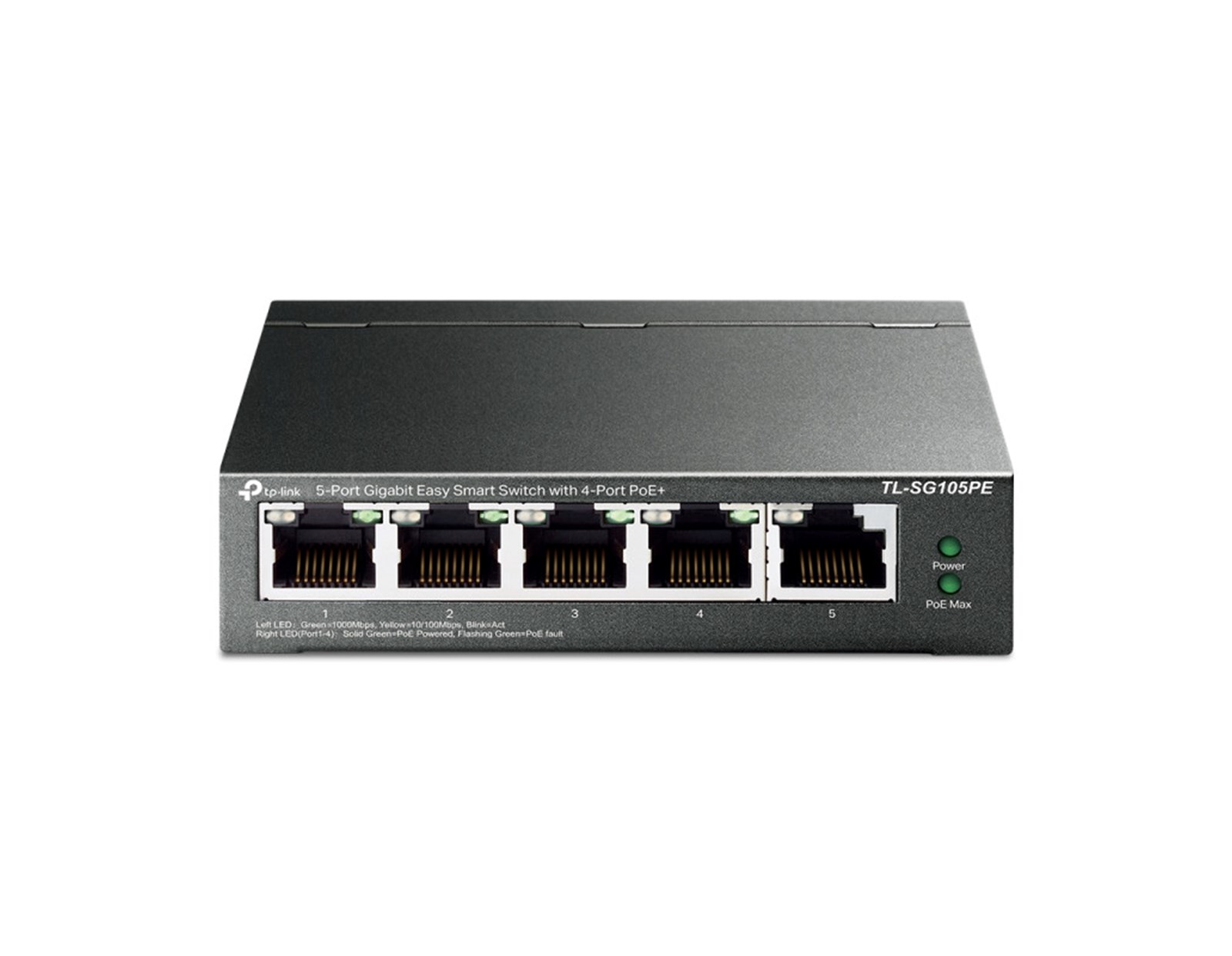 TP-Link 5-port Gigabit PoE Easy Smart preklopnik (Switch), 5×10/100/1000M RJ45, 4×PoE+, metalno kućište, 13" (65W)