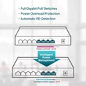 TP-Link 8-port Gigabit PoE preklopnik (Switch), 8×10/100/1000M RJ45 ports, 4×PoE ports, metalno kućište (53W)