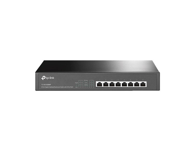 TP-Link 8-port Gigabit PoE+ preklopnik (Switch), 8×10/100/1000M RJ45 PoE ports, 802.3af/at, metalno kućište, 1U 13" (153W)