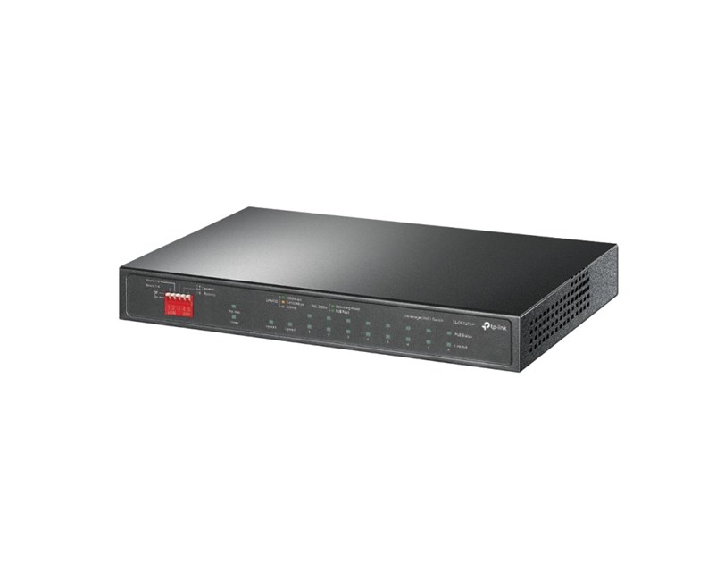 TP-Link 10-port Gigabit PoE preklopnik (Switch), 8×10/100/1000M RJ45 PoE+ ports, 1×G-LAN, 1×SFP, metalno kućište (63W)