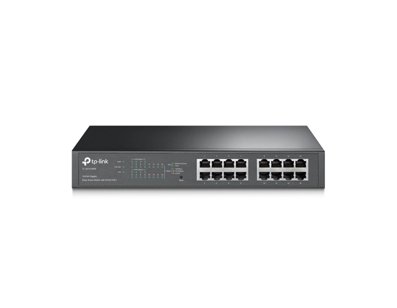 TP-Link 16-port Gigabit Easy Smart Desktop/Rackmount PoE+ preklopnik (Switch), 16×10/100/1000M RJ45 ports, 8×PoE+ ports, metalno kućište