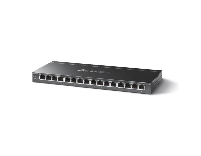 TP-Link 16-port Gigabit PoE+ preklopnik (Switch), 16×G-LAN PoE+, 802.3af/at (120W)