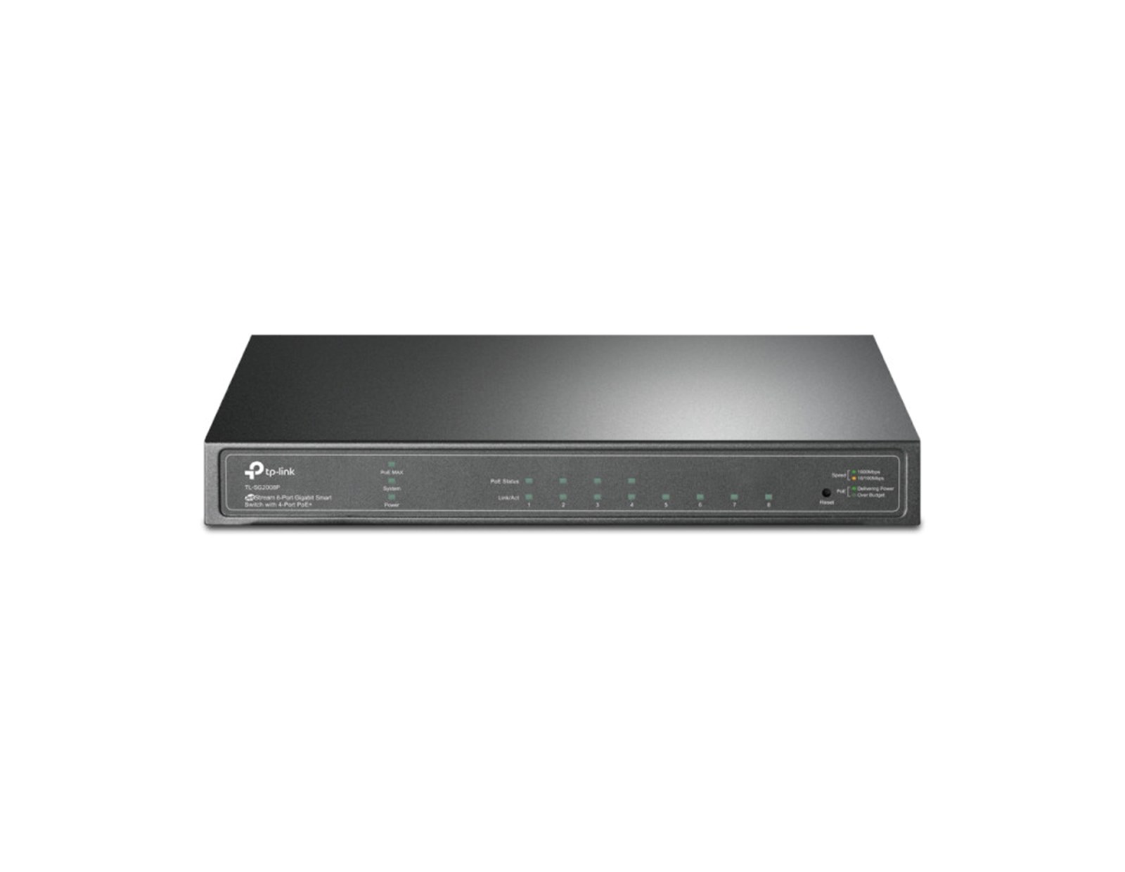 TP-Link Omada JetStream 8-port Gigabit Smart PoE+ preklopnik (Switch), 8×10/100/1000M RJ45 ports, 4×PoE+ ports (64W)