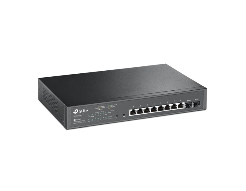 TP-Link Omada JetStream 10-port Gigabit PoE+ Smart preklopnik (Switch), 8×10/100/1000M RJ45 ports + 2×SFP ports (150W)