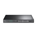 TP-Link JetStream 16-port Gigabit EasySmart PoE+ preklopnik (Switch), 16×10/100/1000M RJ45 PoE, 2×SFP Gigabit, 1U 19" rack-mount kućište (192W)