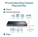 TP-Link JetStream 16-port Gigabit EasySmart PoE+ preklopnik (Switch), 16×10/100/1000M RJ45 PoE, 2×SFP Gigabit, 1U 19" rack-mount kućište (192W)