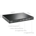 TP-Link Omada JetStream 28-port Gigabit L2+ upravljiv PoE+ preklopnik (Switch), 24×10/100/1000M RJ45 ports, 4×Gbit SFP, RJ45/Micro-USB Console port, 1U 19" rack mount (384W)