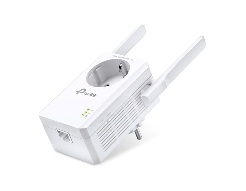 TP-Link bežični pojačivač dometa (Universal Range Extender) 300Mbps, (2.4GHz), 802.11b/g/n, 1×RJ45 10/100, 2×vanjske antene fiksne, range extender tipka, dodatna utičnica