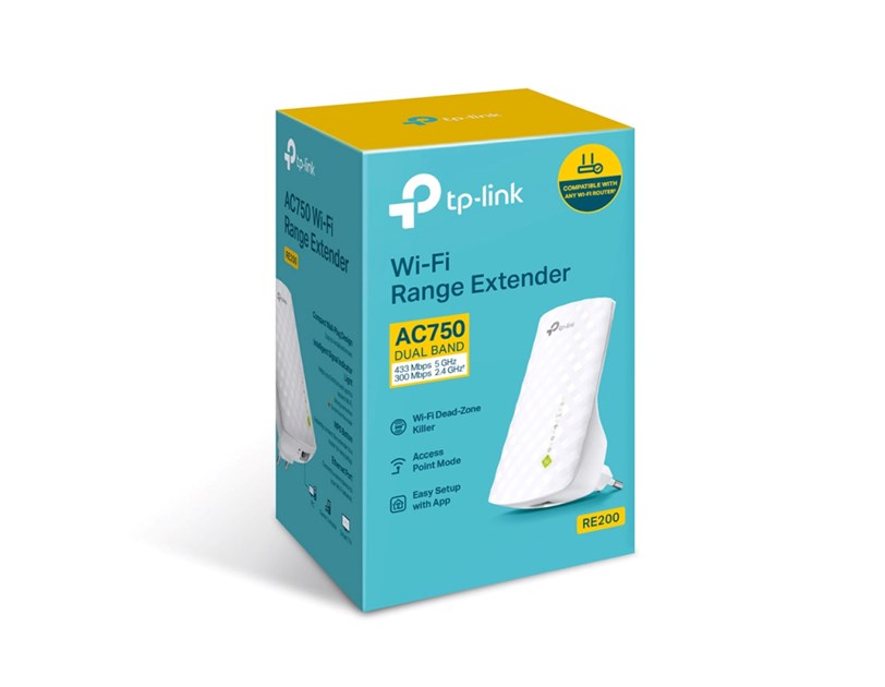 TP-Link AC750 bežični pojačivač dometa (Range Extender), Dual Band 433Mbps(5GHz)/300Mbps(2.4GHz), 802.11ac/a/b/g/n, 1×LAN, Range extender mod, 3× interna antena