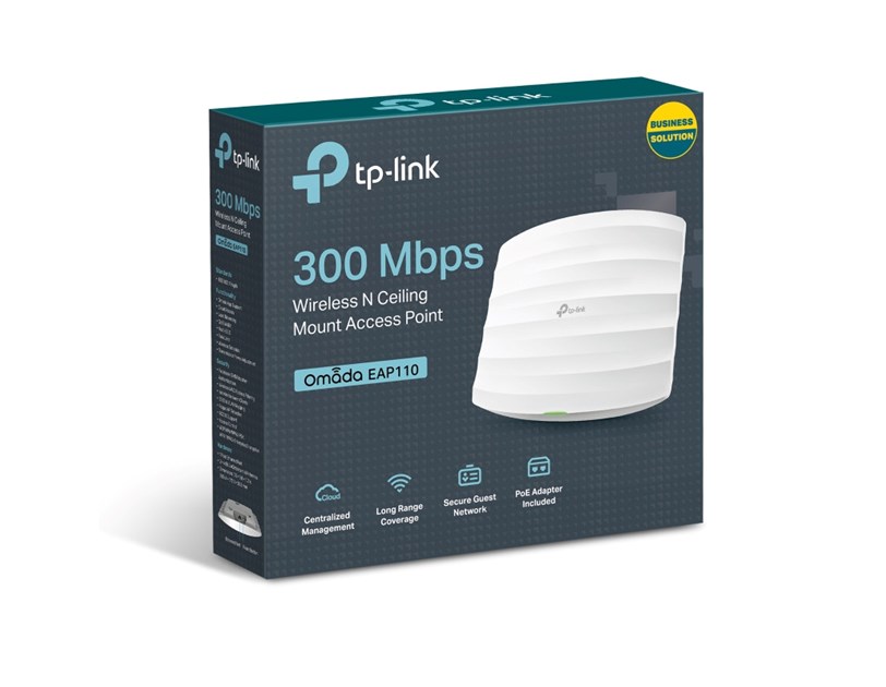 TP-Link Omada bežična pristupna točka zidna/stropna (AP) 300Mbps (2.4GHz), 1×LAN, 802.11b/g/n, podrška za Pasive PoE, AP Mode, Multi-SSID, WMM, 2×4dBi interna antena