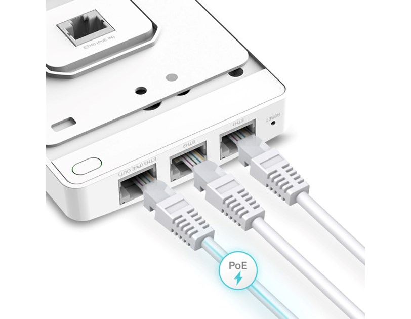 TP-Link Omada AC1200 bežična pristupna točka zidna/stropna (AP) 300Mbps/867Mbps (2.4GHz/5GHz), 802.11a/b/g/n/ac, 4×G-LAN, podrška za PoE, 2×4dBi antena 