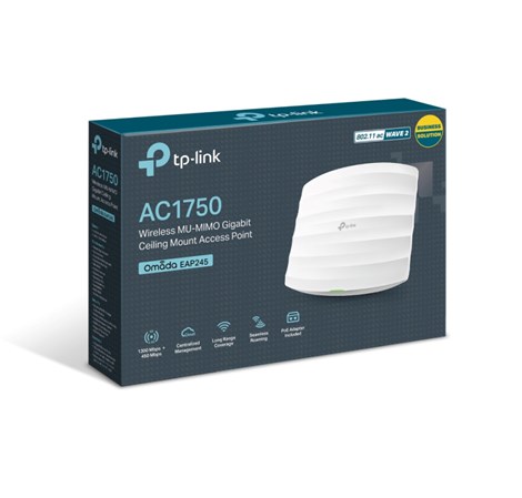 TP-Link Omada AC1750 bežična pristupna točka zidna/stropna (AP) 450Mbps/1300Mbps (2.4GHz/5GHz), 802.11ac/n/g/b/a, 2×G-LAN, podrška za PoE 802.3af/at, 6×interna antena