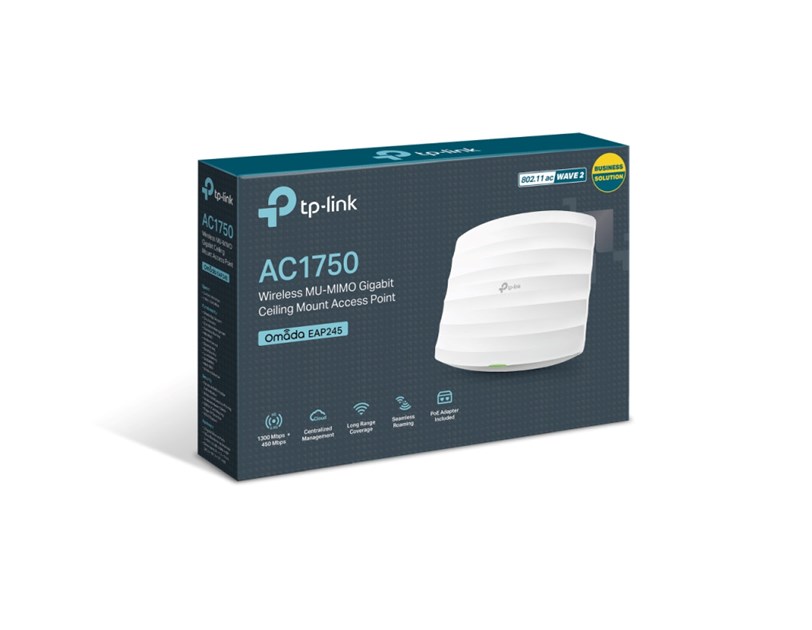 TP-Link Omada AC1750 bežična pristupna točka zidna/stropna (AP) 450Mbps/1300Mbps (2.4GHz/5GHz), 802.11ac/n/g/b/a, 2×G-LAN, podrška za PoE 802.3af/at, 6×interna antena