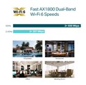 TP-Link Omada AX1800 bežična pristupna točka stropna Dual-Band Wi-Fi 6 (AP), 574Mbps/1201Mbps (2.4GHz/5GHz), 802.11ax/ac/n/g/b/a, 1×G-LAN, podrška za PoE, 4×interna antena