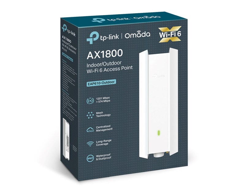 TP-Link AX1800 bežična pristupna točka zidna/stropna Dual-Band Wi-Fi 6 (AP) 574Mbps/1201Mbps (2.4GHz/5GHz), 802.11ax/ac/n/g/b/a, 1×G-LAN, podrška za PoE, 4×interna antena