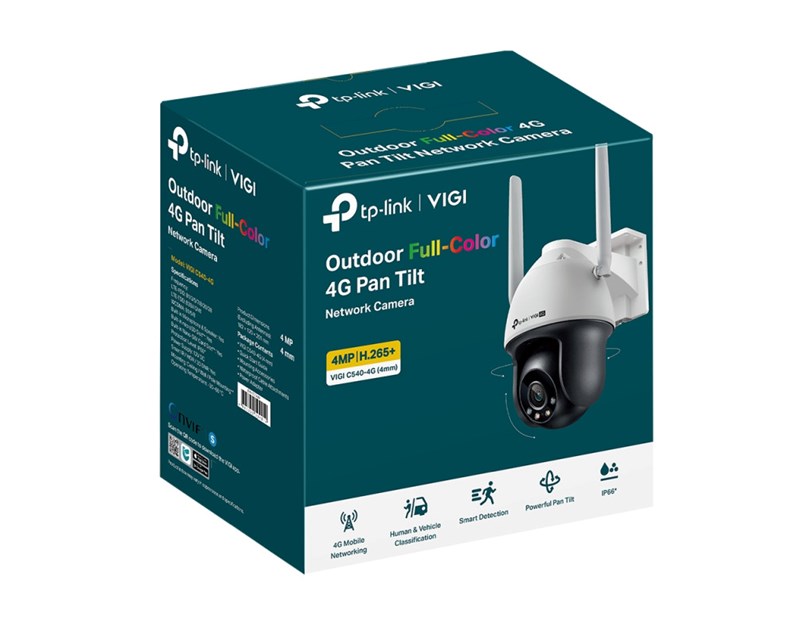 TP-Link VIGI C540-4G Full-Color kamera 2K 4MP Pan/Tilt, H.265+, Night vision, microSD, dvosmjerni audio, detekcija pokreta, vodootporna IP66, VIGI app