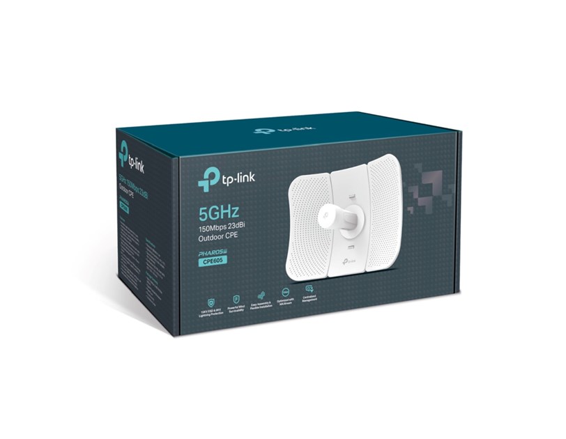 TP-Link bežična pristupna točka vanjska (AP) 150Mbps (5.0GHz), 802.11a/n, podrška za Pasive PoE, 1×LAN, IP65, Pharos MAXtream, 23dBi usmjeriva antena